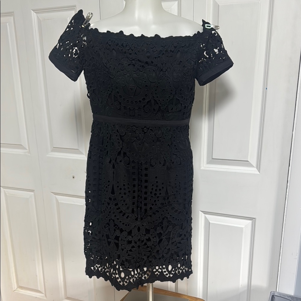 Little Black Dress- Elegant Black Lace Off-Shoulder Dress